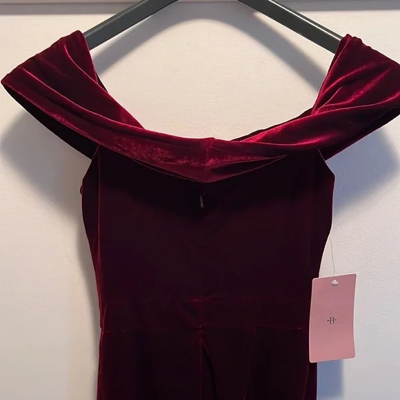 BHLDN Edison Red Velvet Dress Size 0 NWT